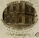 Image of letterhead of Robert Morton, jeweller in Edinburgh