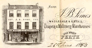 Image from letterhead of A B Simes, drapery and millinery warehouses, High Street, Perth