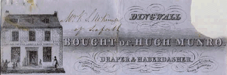 Detail from letterhead of Hugh Munro, Draper & Haberdasher